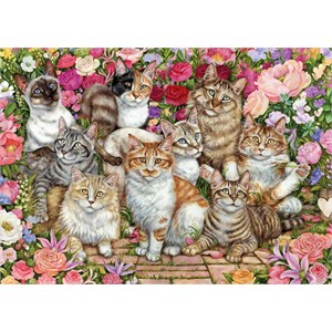 Falcon (11246) - "Floral Cats" - 1000 pieces puzzle
