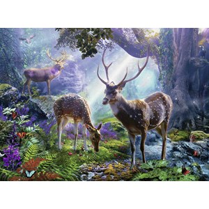 Ravensburger (14828) - "Deer in the Forest" - 500 pieces puzzle
