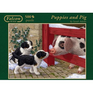Jumbo (11080) - "Puppies and Pig" - 500 pieces puzzle