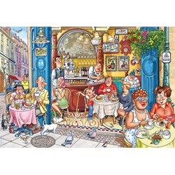 Jumbo (19179) - "Mystery 18, Grabbing a quick bite!" - 1000 pieces puzzle