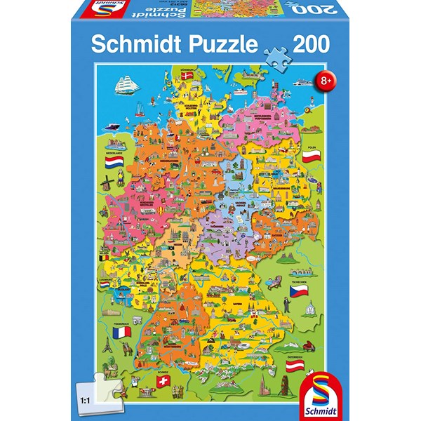Schmidt Spiele (56312) - "Map of Germany with Pictures" - 200 pieces puzzle