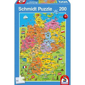 Schmidt Spiele (56312) - "Map of Germany with Pictures" - 200 pieces puzzle