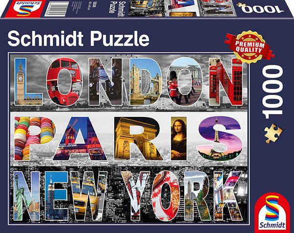 Schmidt Spiele (58348) - "London, Paris, New York" - 1000 pieces puzzle