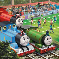 Ravensburger (08037) - "Thomas Watches Soccer" - 49 pieces puzzle