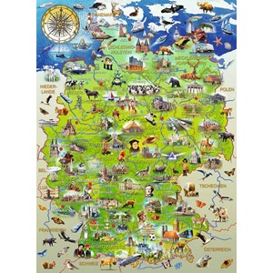 Ravensburger (10049) - "My Map of Germany" - 150 pieces puzzle