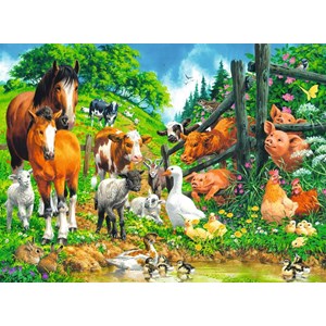 Ravensburger (10689) - "Animal Get Together" - 100 pieces puzzle
