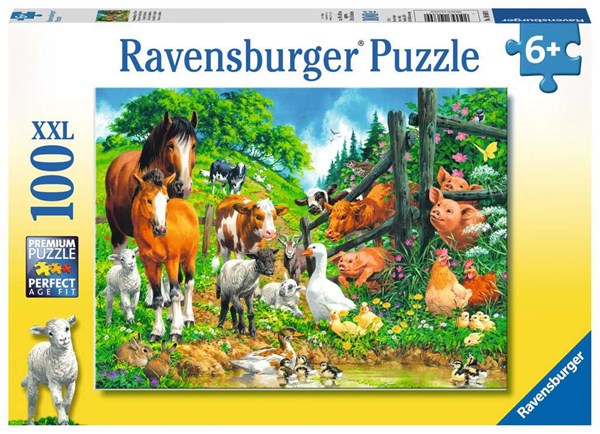 Ravensburger (10689) - "Animal Get Together" - 100 pieces puzzle
