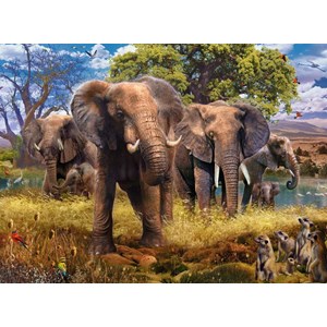 Ravensburger (15040) - "Elephants" - 500 pieces puzzle