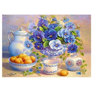Trefl (10466) - "Blue Bouquet" - 1000 pieces puzzle