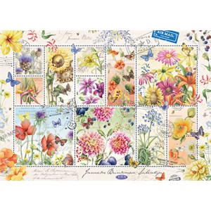 Jumbo (18812) - Janneke Brinkman: "Flower Stamps Summer" - 1000 pieces puzzle