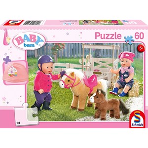 Schmidt Spiele (56299) - "Baby Born on The Ponyhof" - 60 pieces puzzle