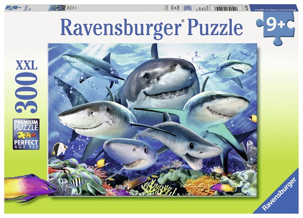 Ravensburger (13225) - Howard Robinson: "Smiling Sharks" - 300 pieces puzzle