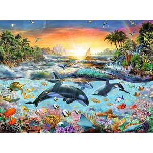 Ravensburger (12804) - Adrian Chesterman: "Orca Paradise" - 200 pieces puzzle