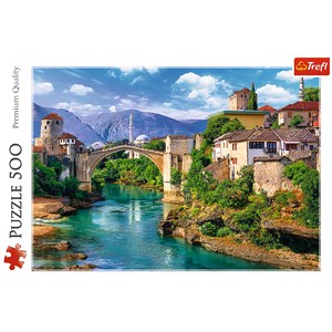 Trefl (37333) - "Old Bridge in Mostar, Bosnia and Herzegovina" - 500 pieces puzzle