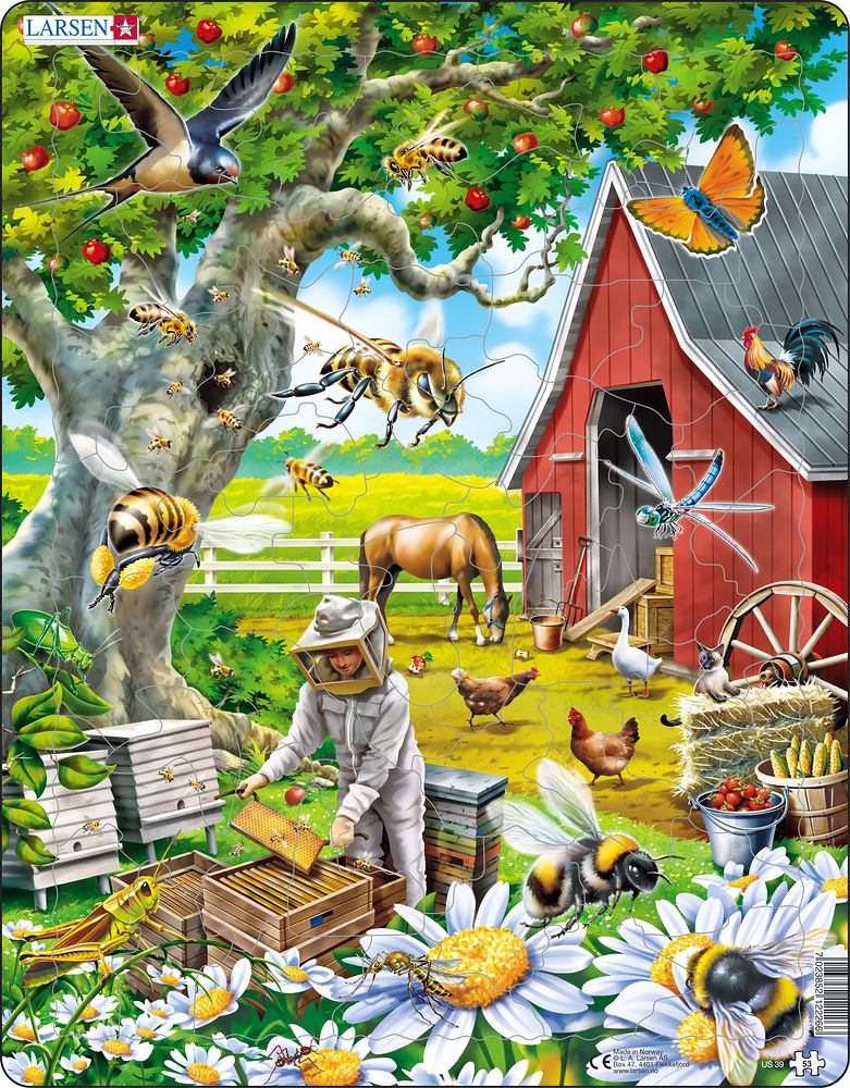Busy Bees And The Beekeeper 53 Piece Larsen Jigsaw Puzzle 