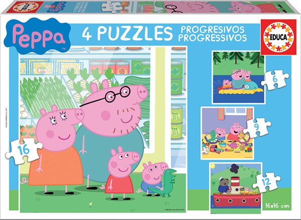 Educa (15918) - "Peppa Pig" - 6 9 12 16 pieces puzzle