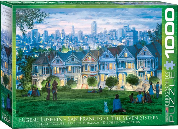 Eurographics (6000-0958) - Eugene Lushpin: "San Francisco, The Seven Sisters" - 1000 pieces puzzle