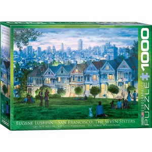 Eurographics (6000-0958) - Eugene Lushpin: "San Francisco, The Seven Sisters" - 1000 pieces puzzle