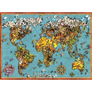 Anatolian (ANA1029) - "Butterfly World Map" - 1000 pieces puzzle