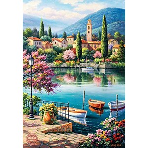 Anatolian (3597) - Sung Kim: "Village Lake Afternoon" - 500 pieces puzzle