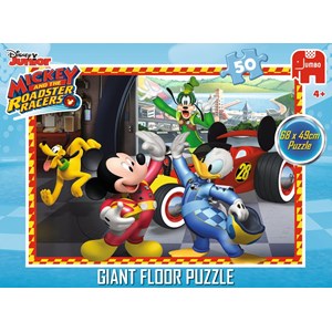 Jumbo (19673) - "Mickey Mouse and The Roadster Racers" - 50 pieces puzzle