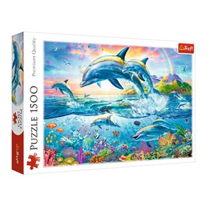 Trefl (26162) - "Dolphin Family" - 1500 pieces puzzle
