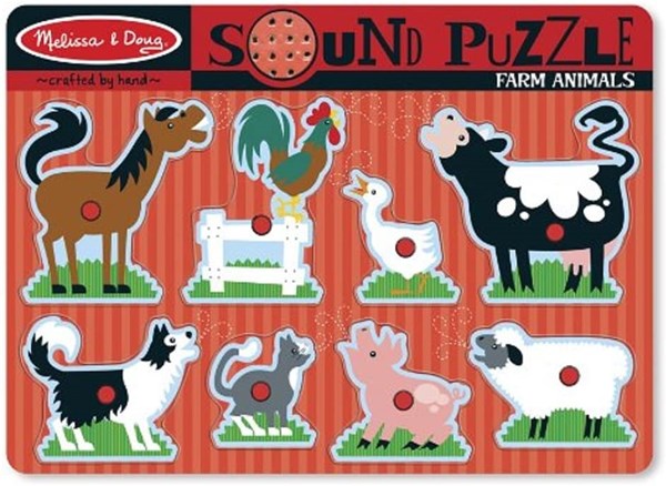 Melissa and Doug (10726) - "Farm Animals, Sound Puzzle" - 8 pieces puzzle