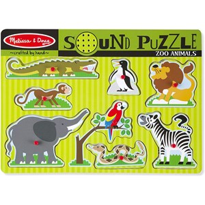 Melissa and Doug (10727) - "Zoo Animals, Sound Puzzle" - 9 pieces puzzle
