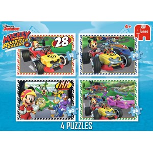 Jumbo (19669) - "Disney, Mickey and the Roadster Racers" - 12 20 30 36 pieces puzzle