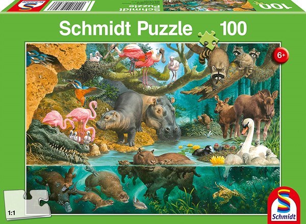 Schmidt Spiele (56306) - "Animal Families on the Shore" - 100 pieces puzzle