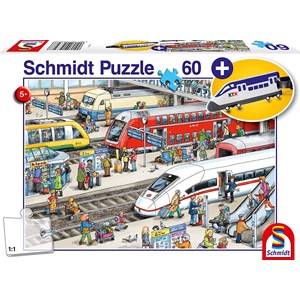Schmidt Spiele (56328) - "At the train station" - 60 pieces puzzle