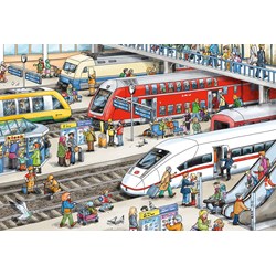 Schmidt Spiele (56328) - "At the train station" - 60 pieces puzzle