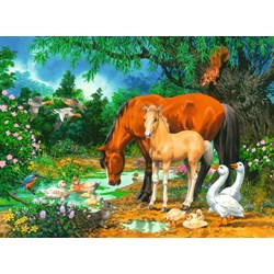 Ravensburger (10833) - "Idyll at the Pond" - 100 pieces puzzle