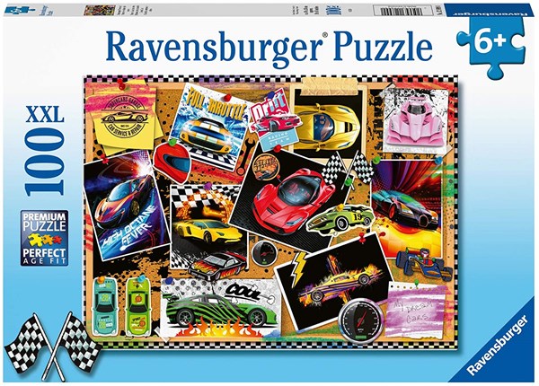 Ravensburger (12899) - "Race Cars" - 100 pieces puzzle