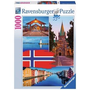 Ravensburger (19845) - "Trondheim Collage" - 1000 pieces puzzle