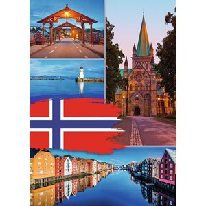 Ravensburger (19845) - "Trondheim Collage" - 1000 pieces puzzle