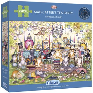 Gibsons (G2717) - Linda Jane Smith: "Mad Catter's Tea Party" - 250 pieces puzzle