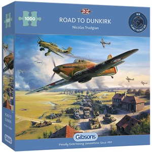 Gibsons (G6299) - Nicolas Trudgian: "Road to Dunkirk" - 1000 pieces puzzle