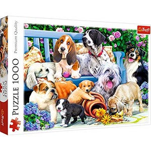 Trefl (10556) - "Dogs in the Garden" - 1000 pieces puzzle