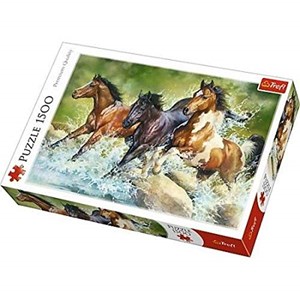 Trefl (26148) - "Three Wild Horses" - 1500 pieces puzzle