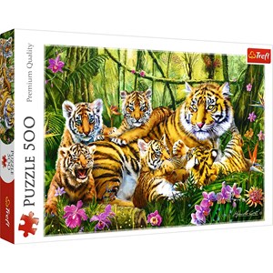 Trefl (37350) - "Family of Tigers" - 500 pieces puzzle