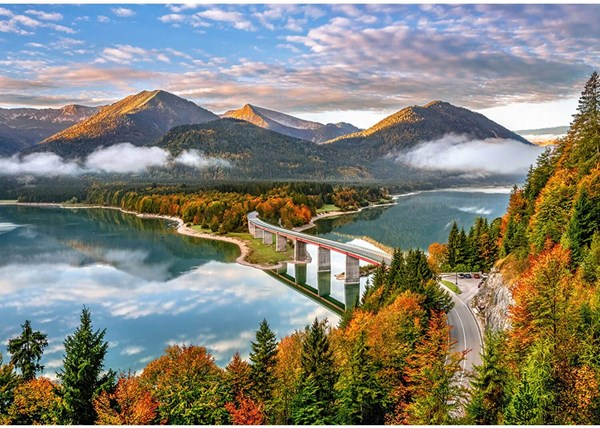 Castorland (B-53353) - "Sunrise over Sylvenstein Lake" - 500 pieces puzzle