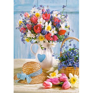 Castorland (B-53520) - "Spring in Flower Pot" - 500 pieces puzzle