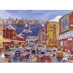 Eurographics (8300-5384) - Carol Dyer: "Market Days on Fulton Street" - 300 pieces puzzle