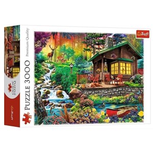 Trefl (33074) - "Cabin in the Woods" - 3000 pieces puzzle