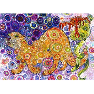 Grafika (t-00902) - Sally Rich: "Otters Catch" - 500 pieces puzzle