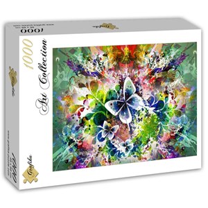 Grafika (T-00001) - "Spring Flowers and Butterflies" - 1000 pieces puzzle