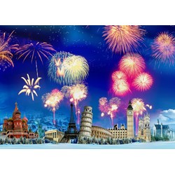 Grafika (t-00869) - "New Year's Eve around the World" - 1000 pieces puzzle