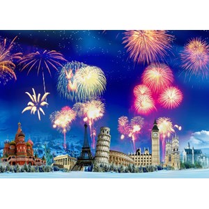 Grafika (t-00869) - "New Year's Eve around the World" - 1000 pieces puzzle