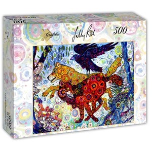 Grafika (t-00886) - Sally Rich: "Wolves in a Blue Wood" - 500 pieces puzzle